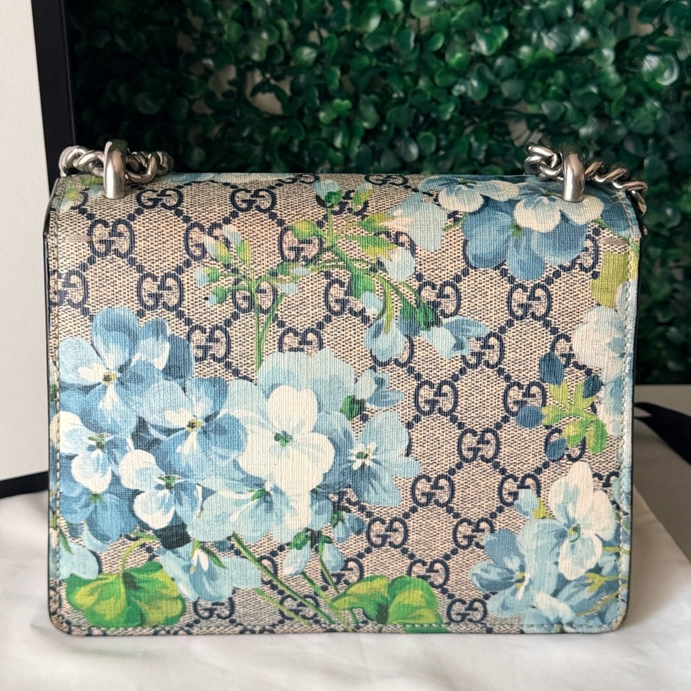 100% Authentic Gucci Blue Floral GG Supreme Bag - Picture 4 of 12